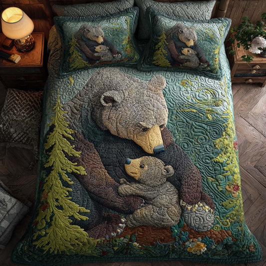 Bear Hug 3-Piece Quilted Bedding Set NCU0NT7854