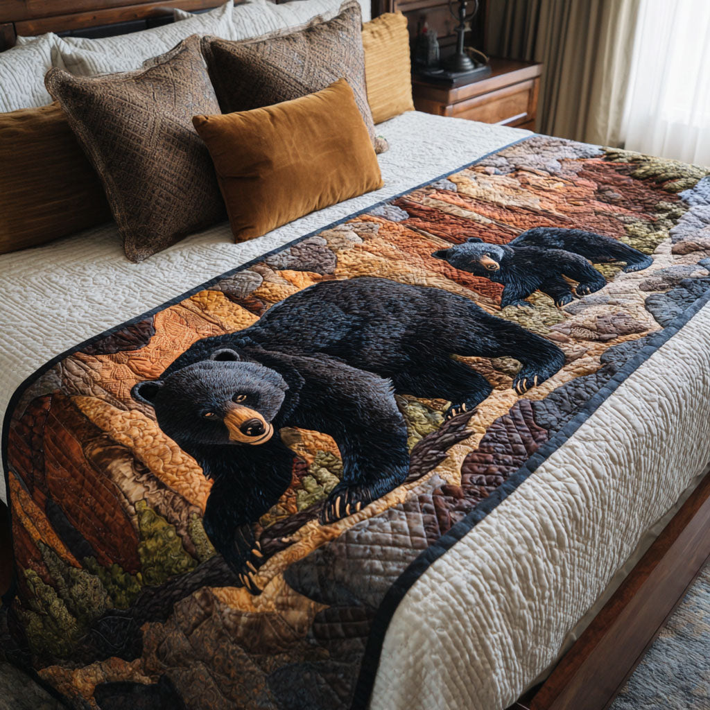 Bear Journey Quilted Bed Runner NCU0DK11871