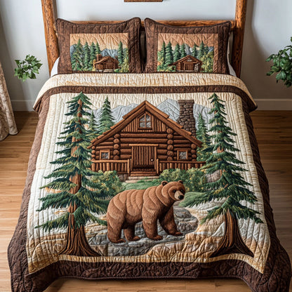 Bear Lodge 3-Piece Quilted Bedding Set NCU0NT3093