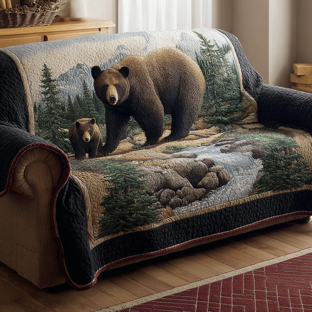 Bear Majesty Quilted Sofa Cover NCU0DK11649