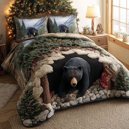 Bear Meadow 3-Piece Quilted Bedding Set NCU0DK11385