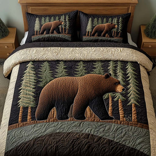 Bear Night 3-Piece Quilted Bedding Set NCU0NT10516