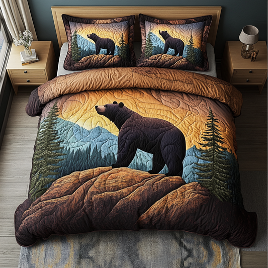 Bear Path 3-Piece Quilted Bedding Set NCU0DK7596