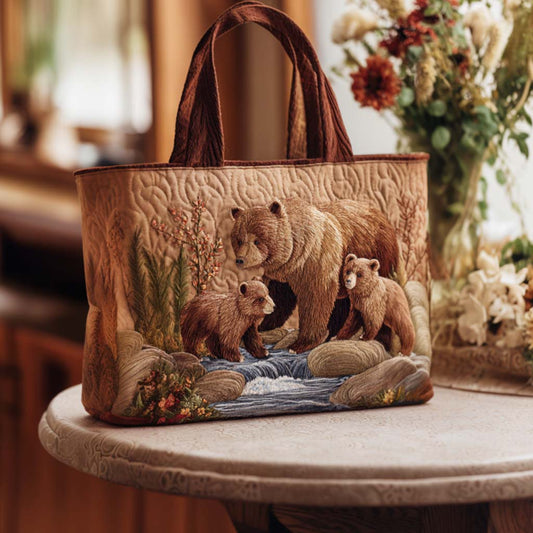 Bear Path Walk Quilted Tote Bag NCU0NT9168