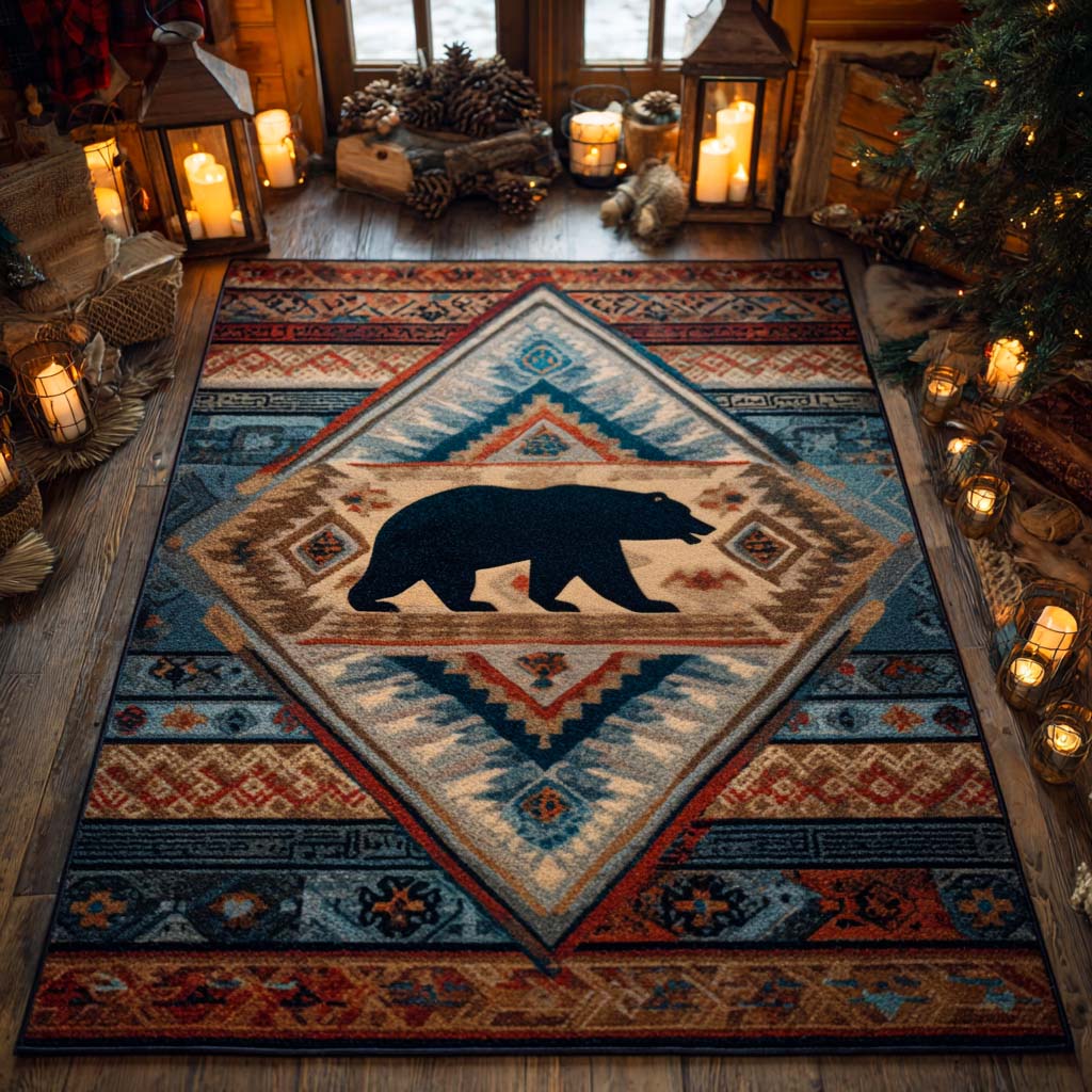Bear Ridge Emblem Area Rug NCU0XD1855