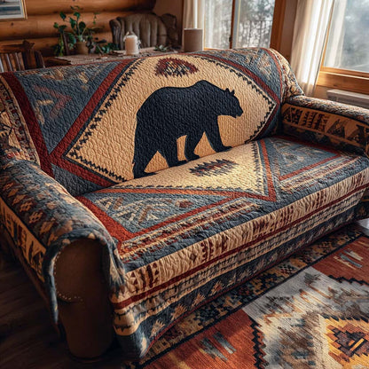 Bear Shield Heritage Quilted Sofa Cover NCU0XD1836