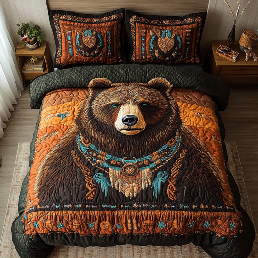 Bear Soul 3-Piece Quilted Bedding Set NCU0DK8985
