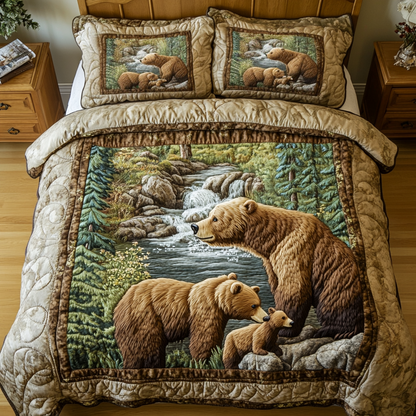 Bear Spirit 3-Piece Quilted Bedding Set NCU0DK3657