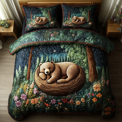 Bear Spirit 3-Piece Quilted Bedding Set NCU0DK7497