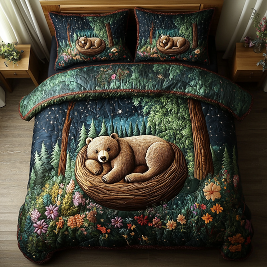 Bear Spirit 3-Piece Quilted Bedding Set NCU0DK7497