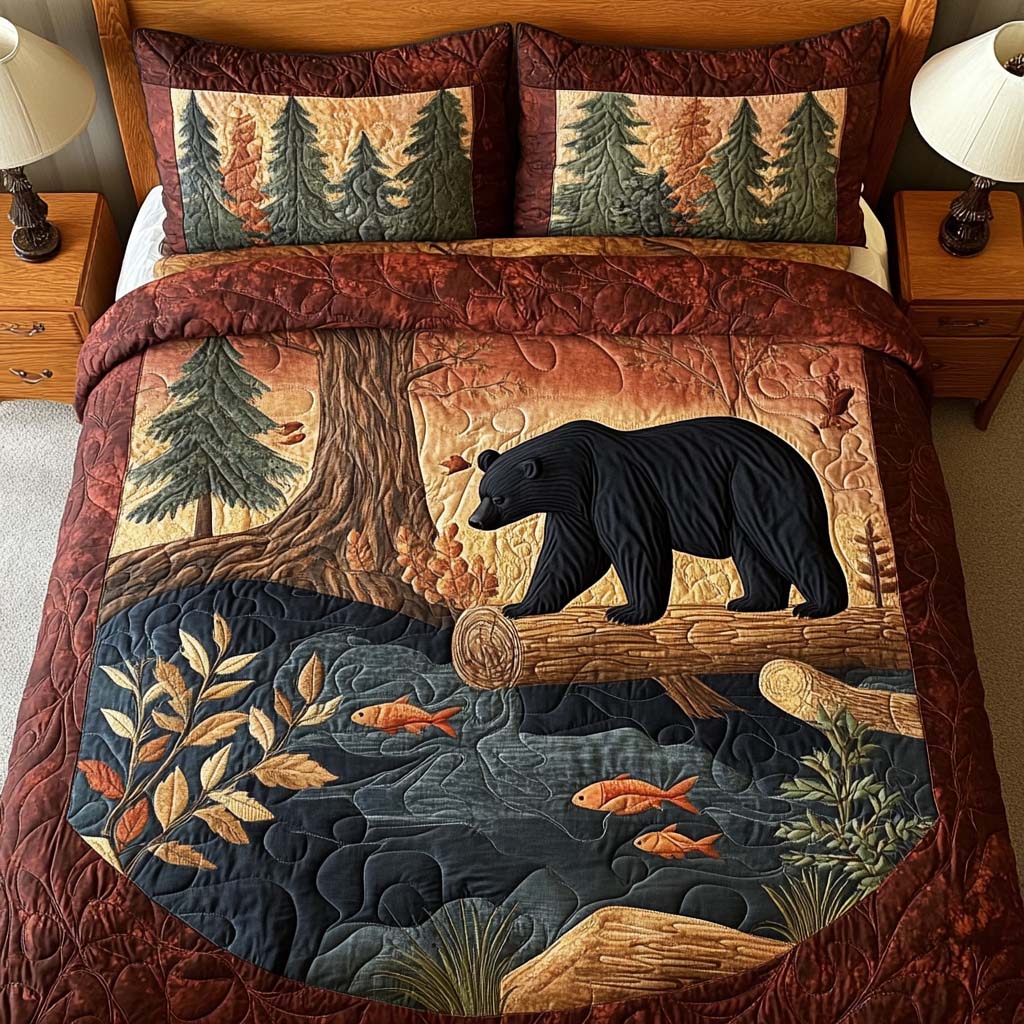 Bear Spirit 3-Piece Quilted Bedding Set NCU0NT10517
