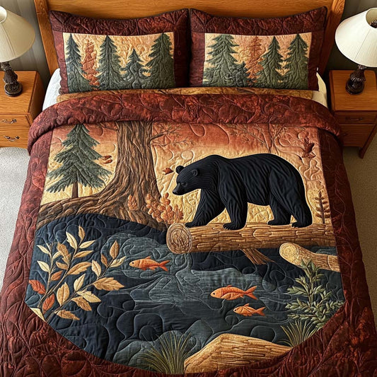 Bear Spirit 3-Piece Quilted Bedding Set NCU0NT10517