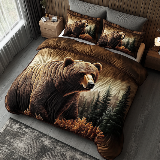 Bear Tracks 3-Piece Quilted Bedding Set NCU0DK5803