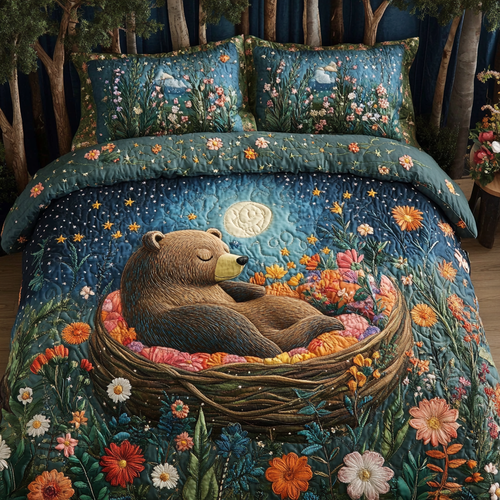 Bear Tracks 3-Piece Quilted Bedding Set NCU0DK7495