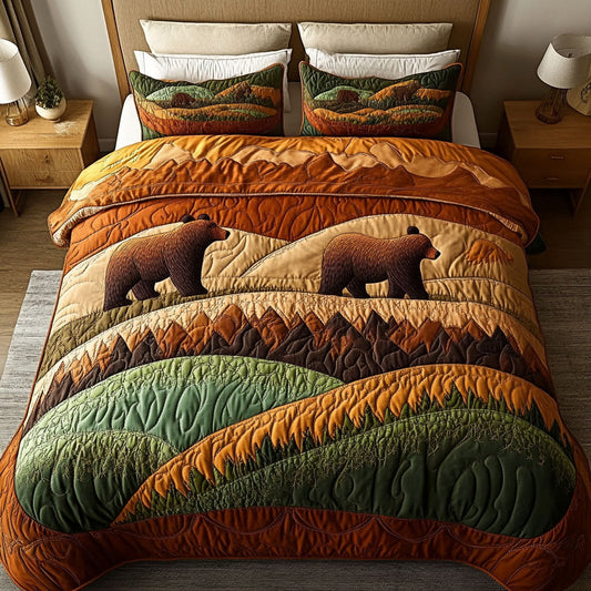 Bear Trail 3-Piece Quilted Bedding Set NCU0NT5372