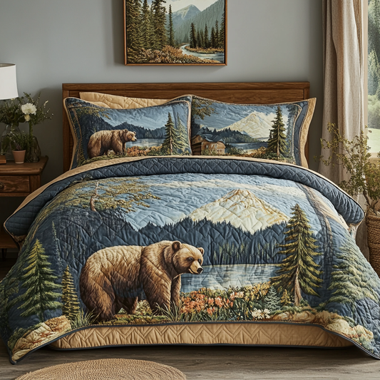 Bear Trail 3-Piece Quilted Bedding Set NCU0VH4857