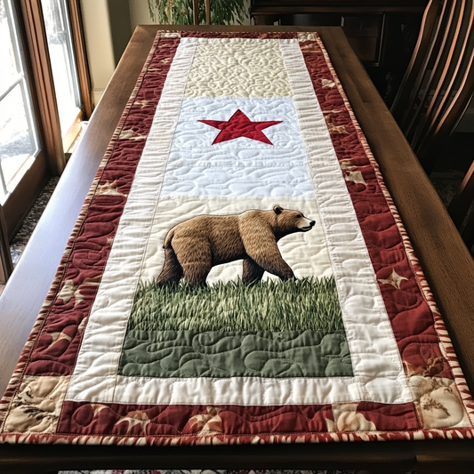 Bear and Star Quilted Table Runner NCU0DK6741