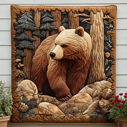 Bear in Pines Quilted Blanket NCU0NT7489