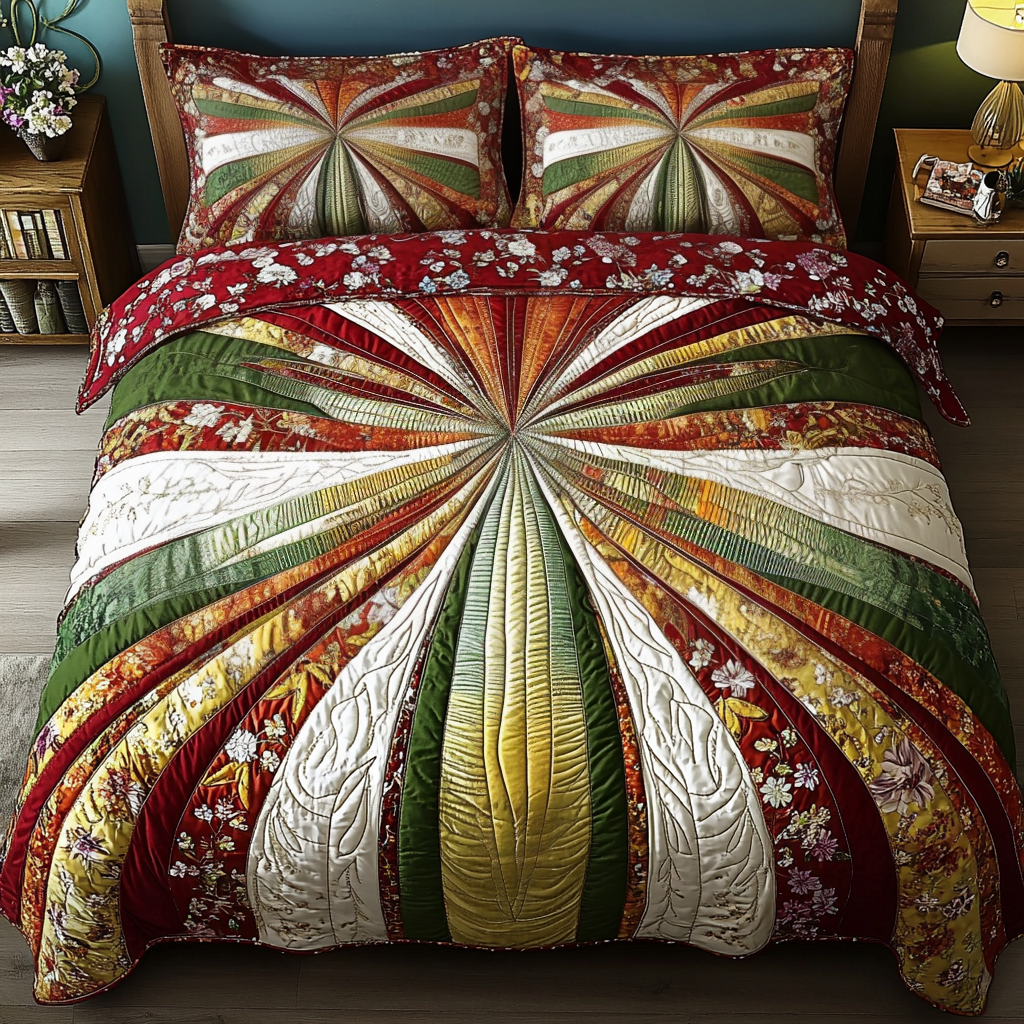 Beautiful Patterns 3-Piece Quilted Bedding Set NCU0DV7581