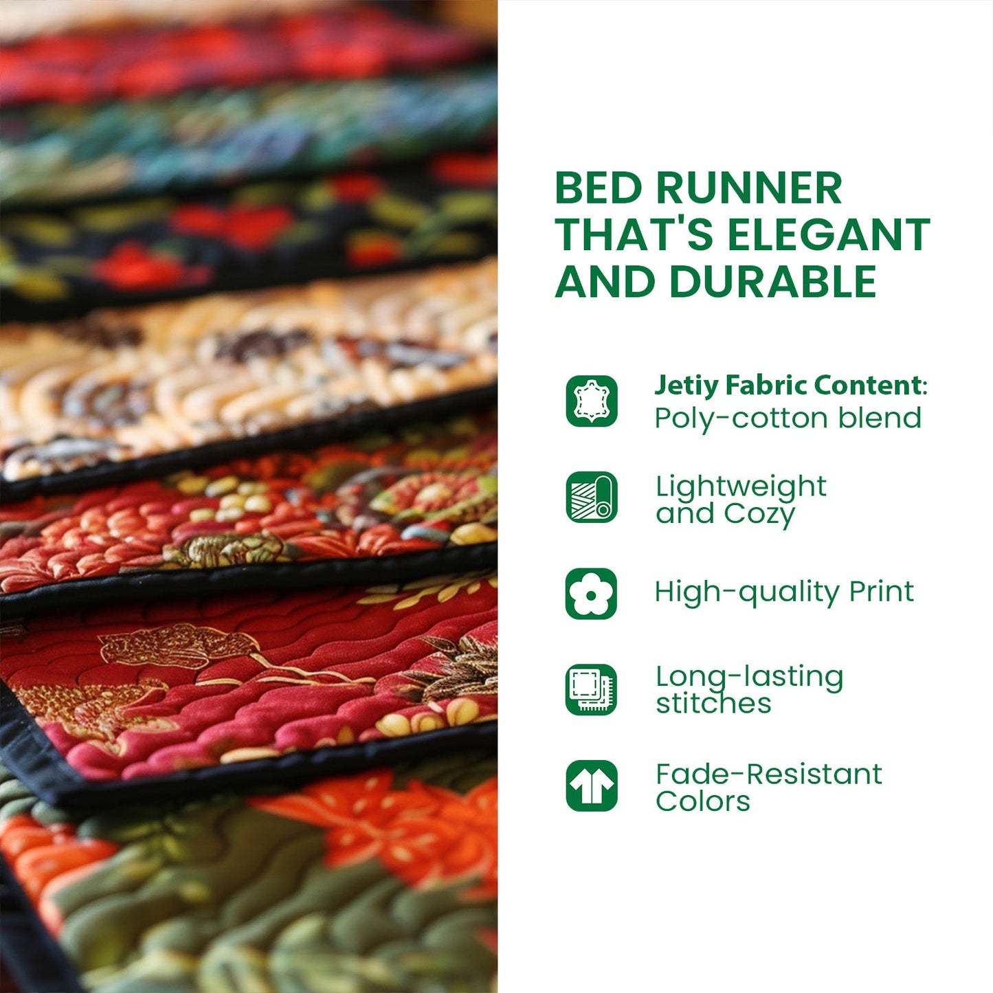 Crimson Driver Quilted Bed Runner NCU0HH1091