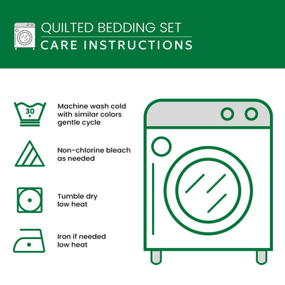Golden Sunflower Elegance 3-Piece Quilted Bedding Set NCU0NT4868