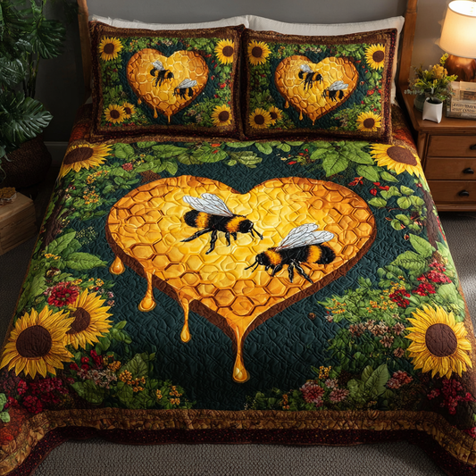 Bee Bliss 3-Piece Quilted Bedding Set NCU0DK8259