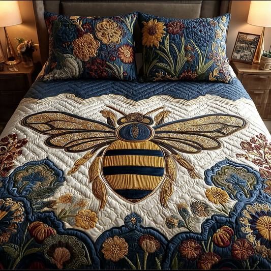 Bee Bloom 3-Piece Quilted Bedding Set NCU0DK10308