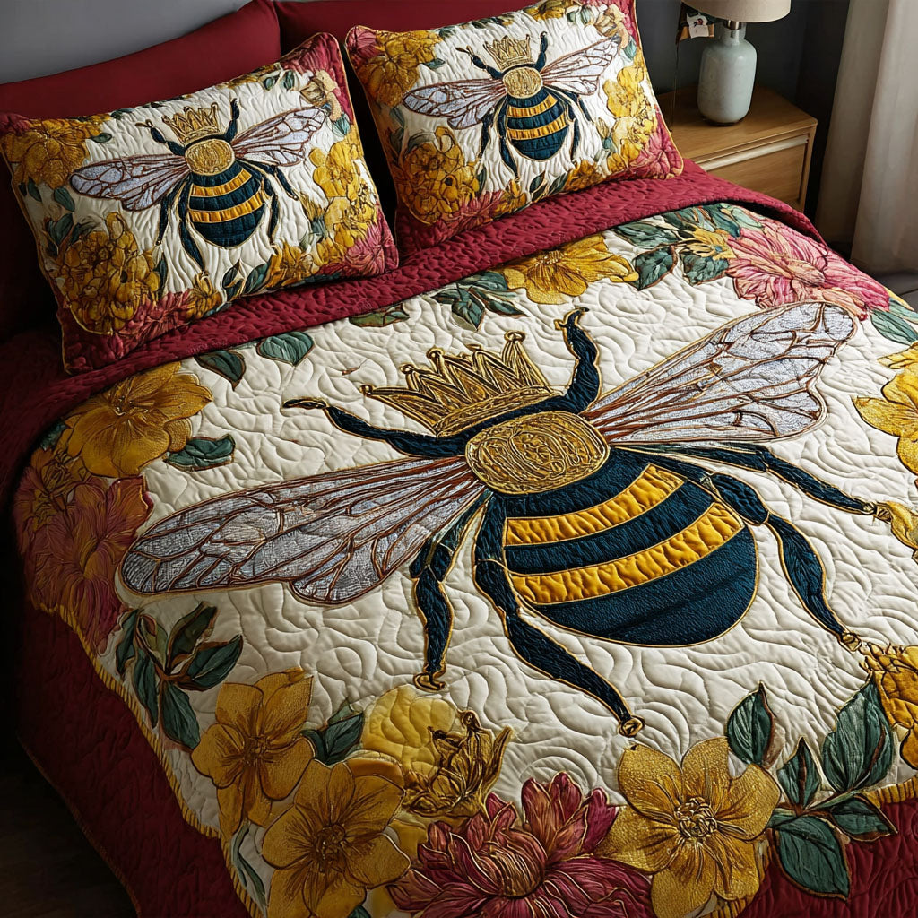 Bee Bloom 3-Piece Quilted Bedding Set NCU0DK11619