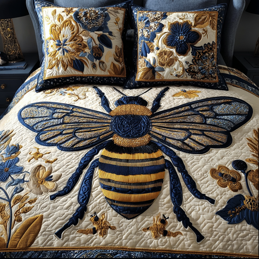 Bee Bloom 3-Piece Quilted Bedding Set NCU0DK8263
