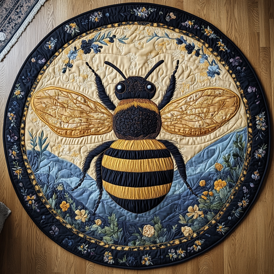 Bee Blossom Bliss Quilted Round Mat NCU0DK1206