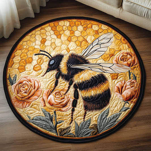 Bee Blossom Quilted Round Mat NCU0VH5141