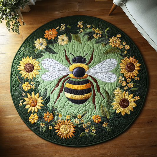 Bee Blossom Quilted Round Mat NCU0VH5341