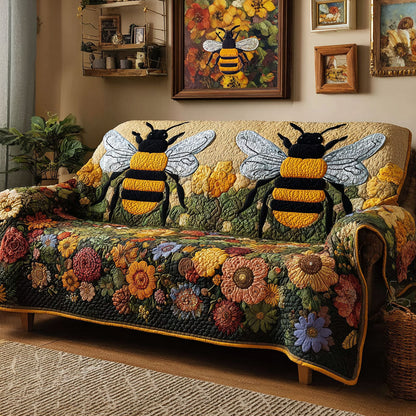 Bee Blossom Quilted Sofa Cover NCU0DK11891