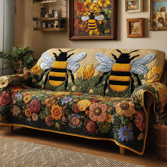 Bee Blossom Quilted Sofa Cover NCU0DK11891