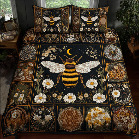 Bee Charm 3-Piece Quilted Bedding Set NCU0DK10306