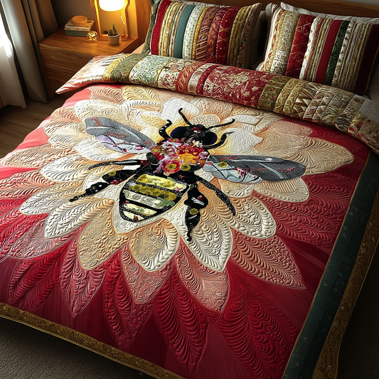 Bee Charm 3-Piece Quilted Bedding Set NCU0DK8300