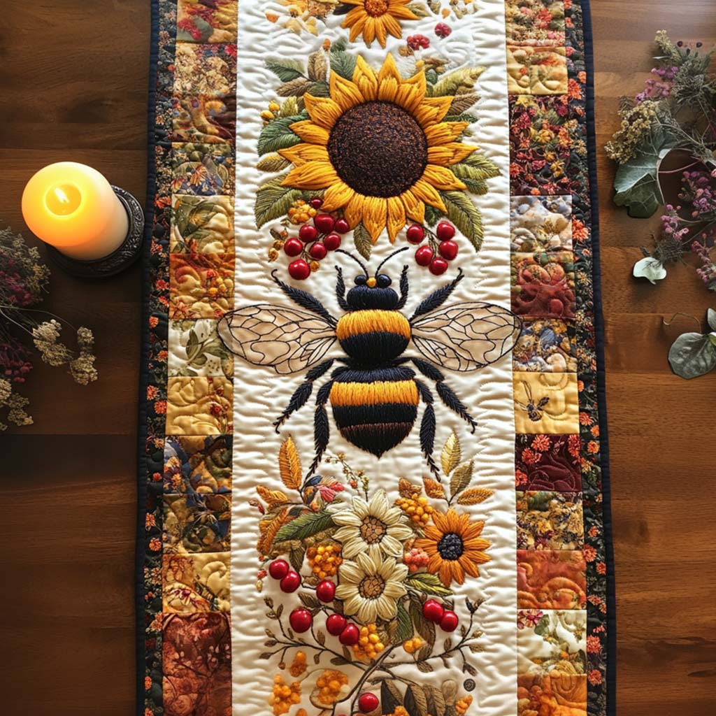 Bee Charm Quilted Table Runner NCU0NT10407