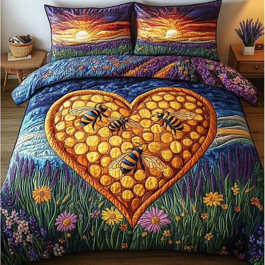 Bee Dance 3-Piece Quilted Bedding Set NCU0DK8262