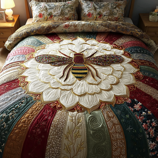 Bee Field 3-Piece Quilted Bedding Set NCU0DK8302