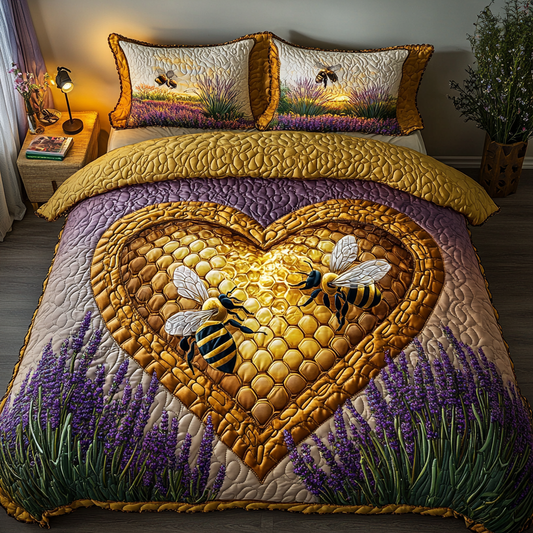 Bee Flight 3-Piece Quilted Bedding Set NCU0DK8260