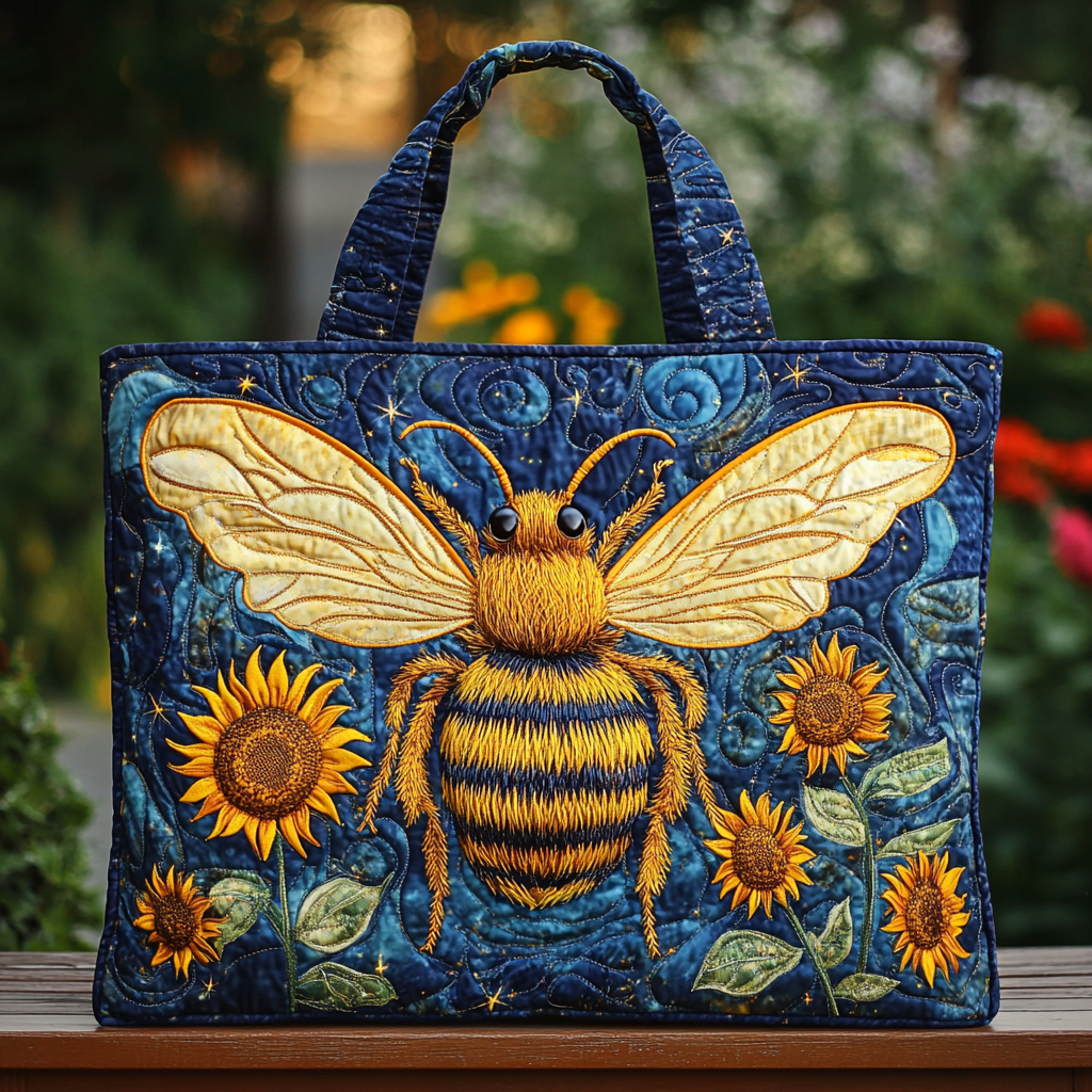Bee Flight Quilted Tote Bag NCU0DK8699