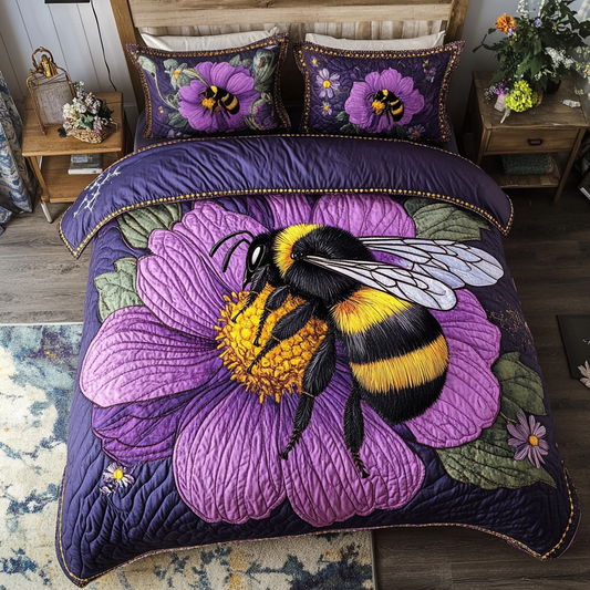 Bee Garden 3-Piece Quilted Bedding Set NCU0DK10311