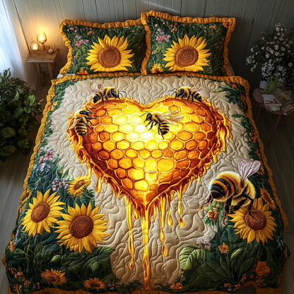 Bee Garden 3-Piece Quilted Bedding Set NCU0DK8258
