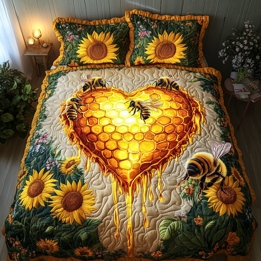 Bee Garden 3-Piece Quilted Bedding Set NCU0DK8258