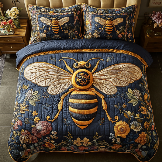 Bee Glow 3-Piece Quilted Bedding Set NCU0DK10309