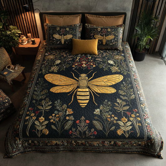 Bee Glow 3-Piece Quilted Bedding Set NCU0DK8236