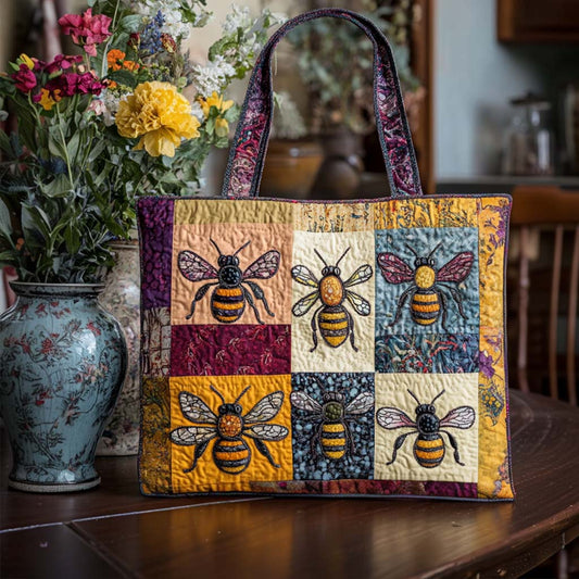 Bee Happy Quilted Tote Bag NCU0NT8614
