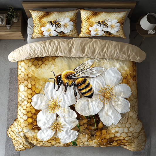 Bee Harmony 3-Piece Quilted Bedding Set NCU0DK8229