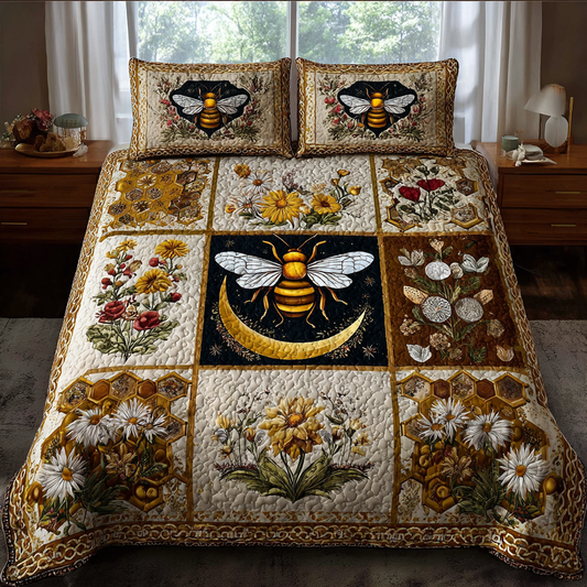 Bee Haven 3-Piece Quilted Bedding Set NCU0DK10307
