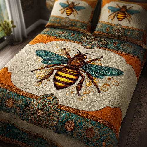 Bee Haven 3-Piece Quilted Bedding Set NCU0DK11620